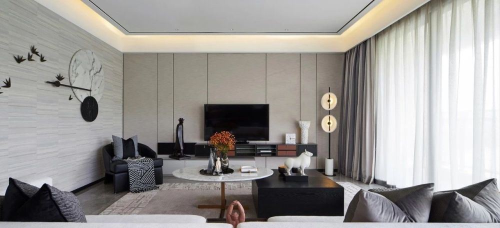 南平室内装修仁山公园140平米四居-现代简约风格室内设计家装案例
